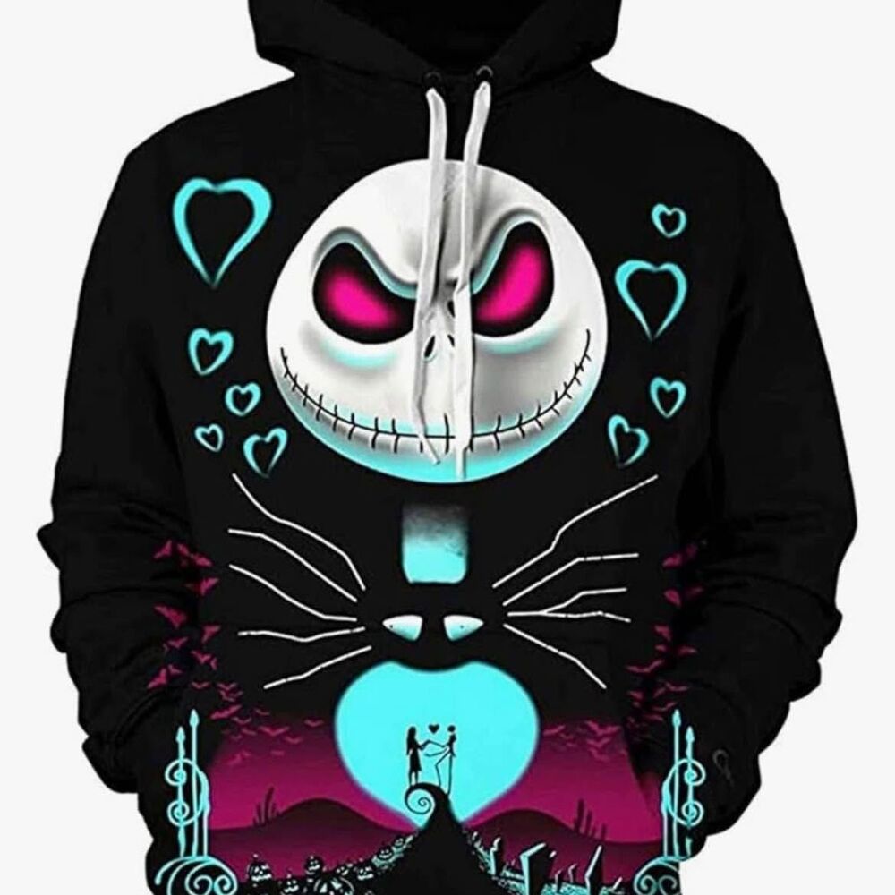 Nightmare Before Christmas Jack Skellington Hoodie Gothic Halloween Sweatshirt
